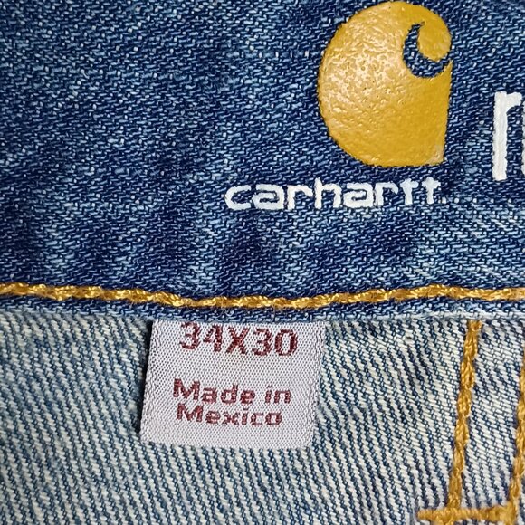 Carhartt Jeans Mens 34x30 Relaxed Straight Leg Workwear Western Rodeo Cowboy - Picture 8 of 8